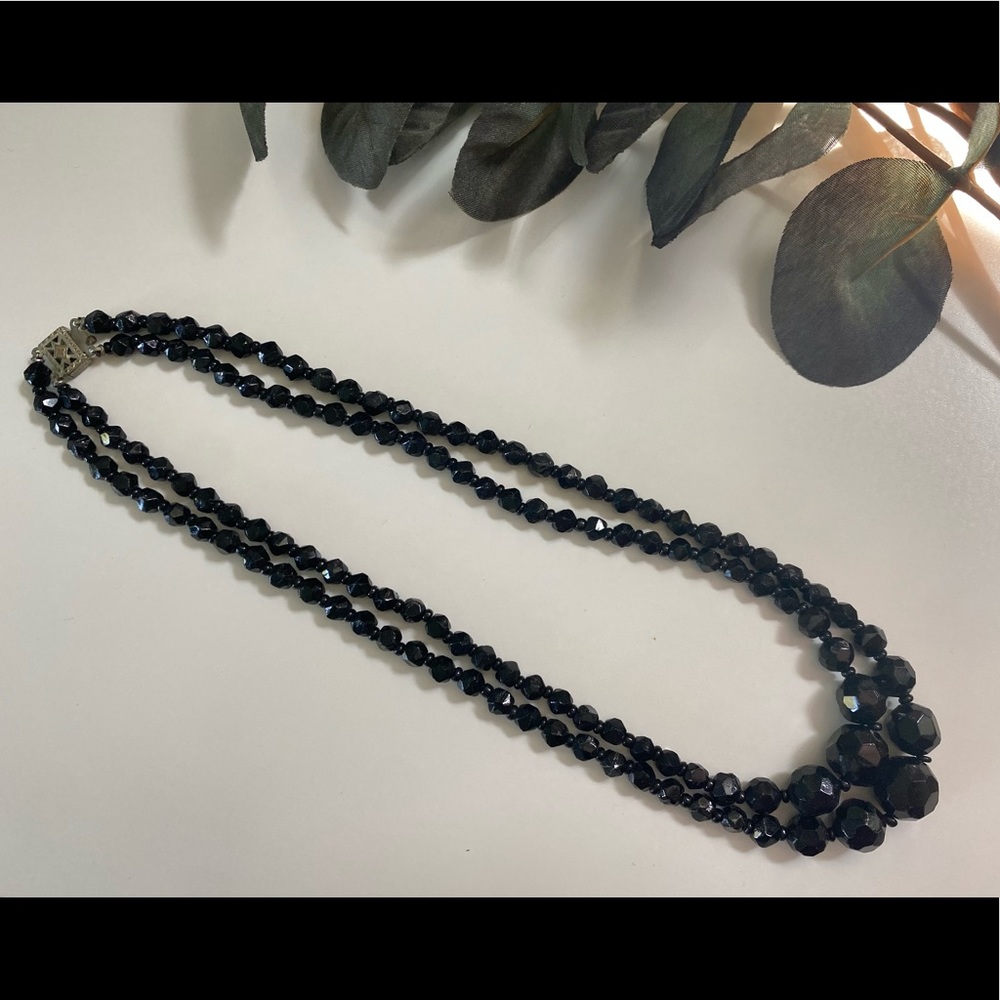 Vintage black layered necklace